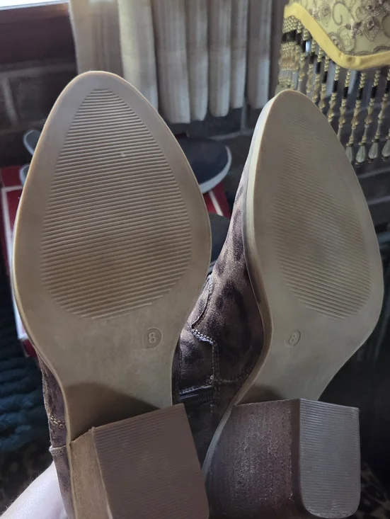 Leopard Print Women's Ankle Booties - Brown- Very G size 8 - Picture 4 of 5